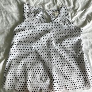 White polka dot blouse with button in back Maison Jules